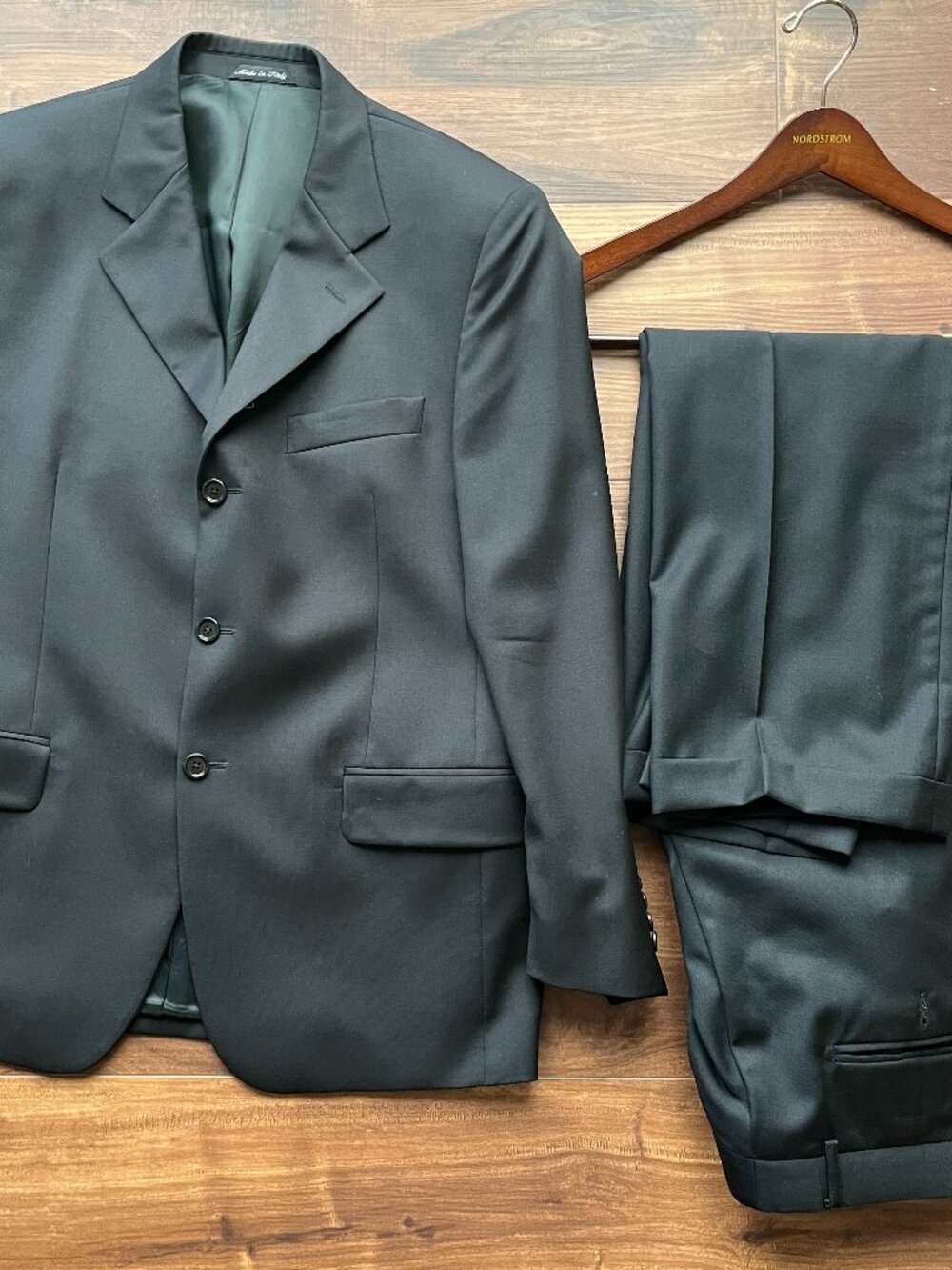 Chiavari Black wool Suit formal wedding business event